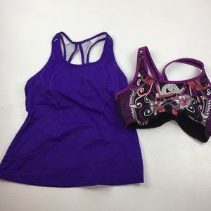 Two athleta swim/athletic tops. Medium, excellent